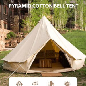 Luxury Glamping 3m 4m 5m 6m 7m Cotton Canvas Bell Tent Glamping Tent for Outdoor Camping